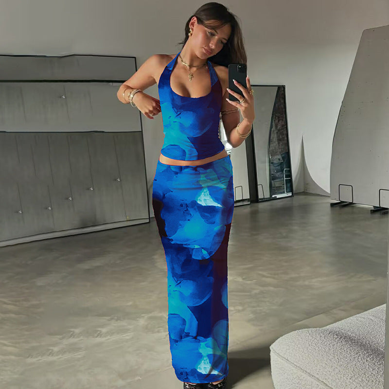 Damen Elegantes Maxikleid mit verführerischem Halterneck EB