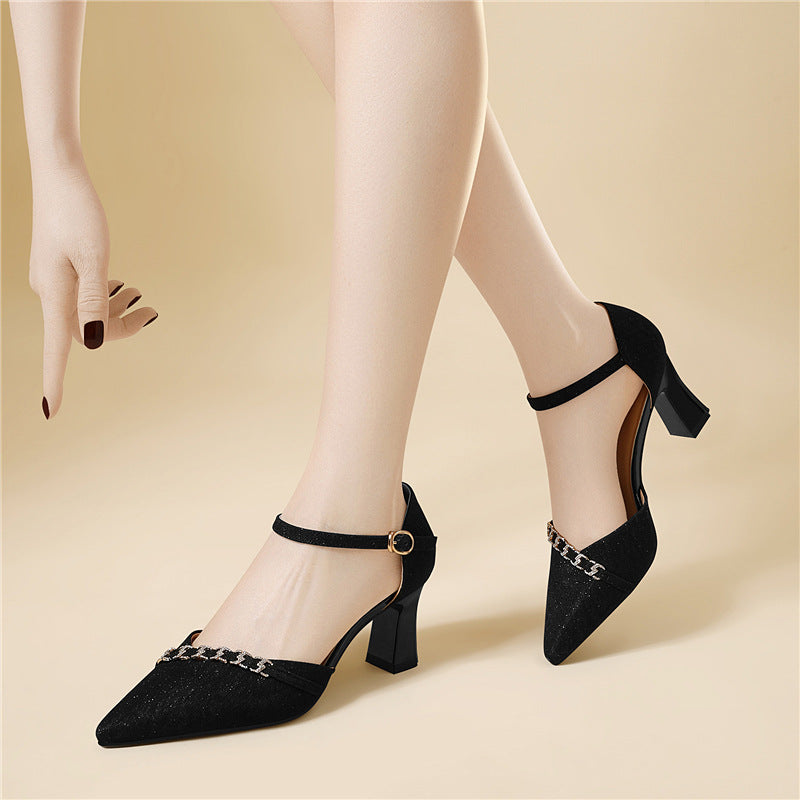Damen elegante Slingback-Pumps mit funkelndem Schmuckdetail EB