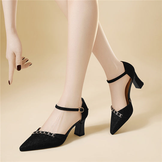 Damen elegante Slingback-Pumps mit funkelndem Schmuckdetail EB
