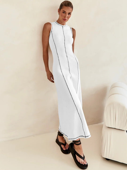 Damen Elegantes Maxikleid mit subtilen Nähdetails EB