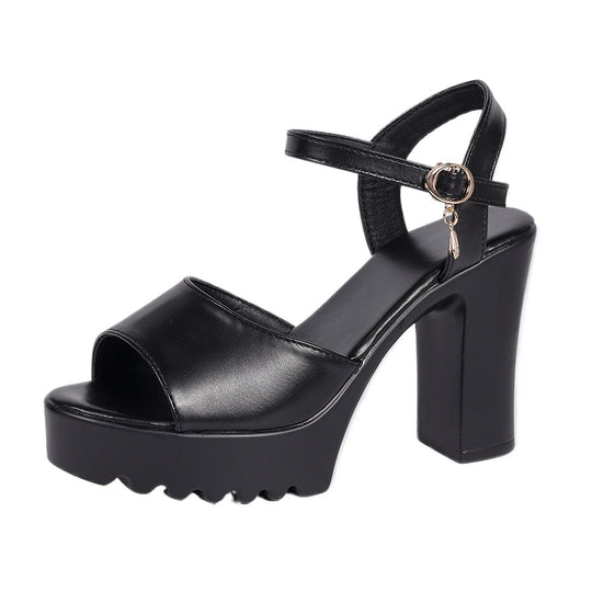 Damen Elegante Plateau-Sandalen mit Klickverschluss EB