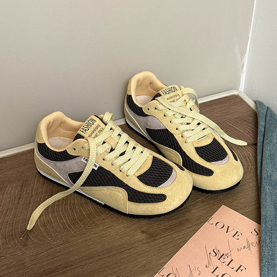 Damen Sportliche Sneaker mit atmungsaktivem Mesh und weichem Velours EB