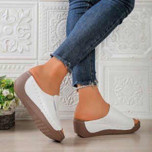 Damen modische Riemchen-Pantoletten mit komfortablem Fußbett EB