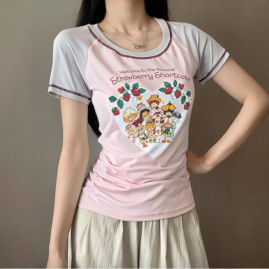 Damen T-Shirt mit niedlichem Grafikdesign und komfortablem Schnitt EB