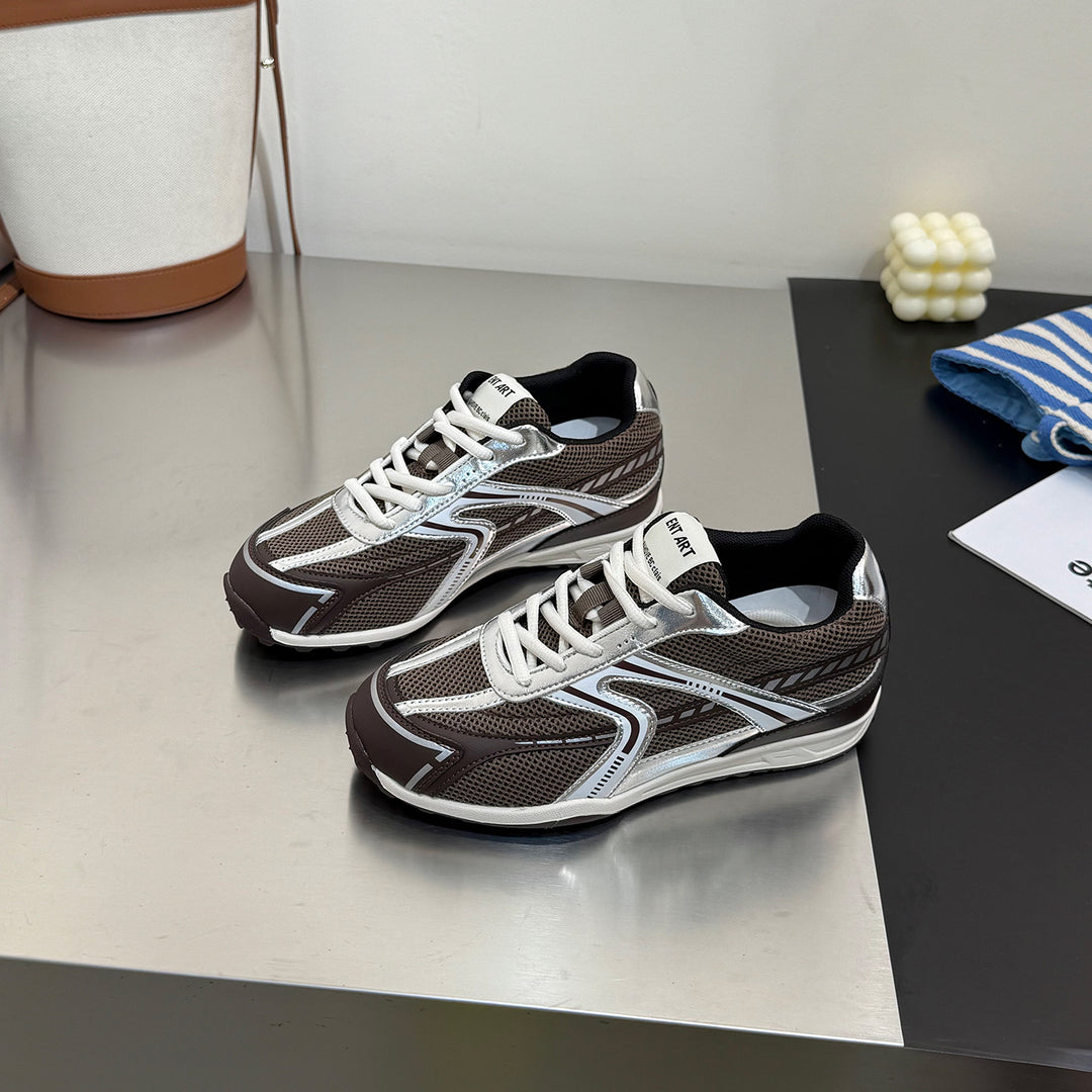 Damen sportliche Mesh-Sneaker mit dämpfender Sohle und atmungsaktivem Design EB