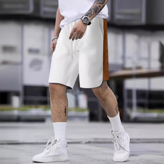 Herren stylische Freizeithose mit atmungsaktiver Struktur und seitlichen Kontraststreifen EB