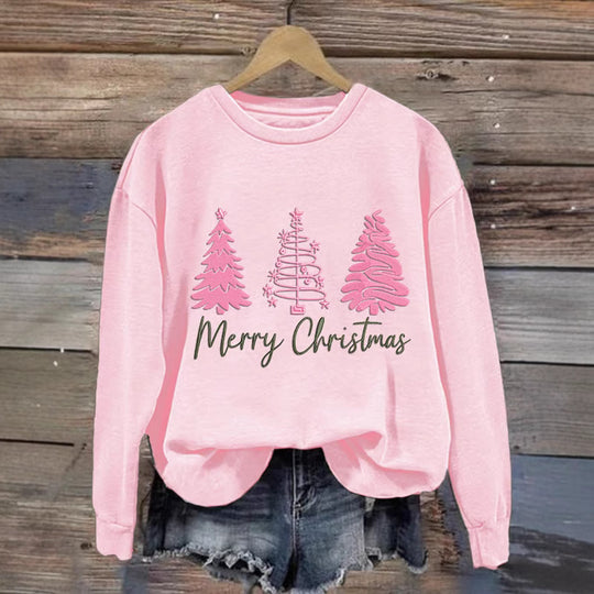 Damen gemütlicher Christmas Sweatshirt mit festlichem Print EB