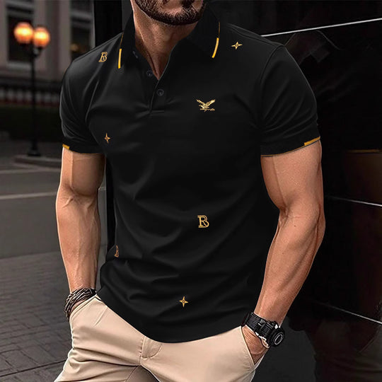 Herren Polohemd mit modischem Stickdesign und hochwertigem Stoff EB