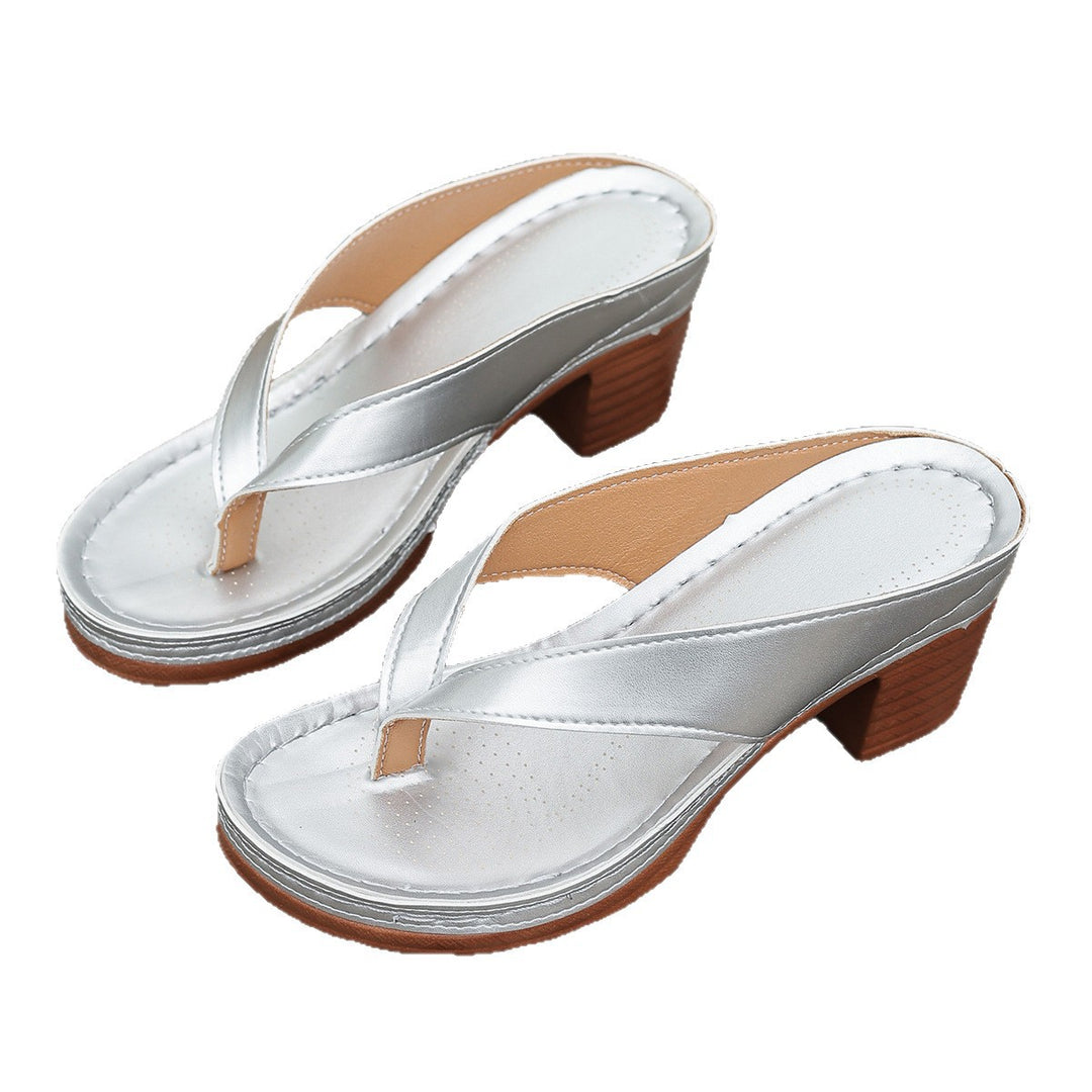 Damen Elegant Schlüpfsandalen mit Absatz EB