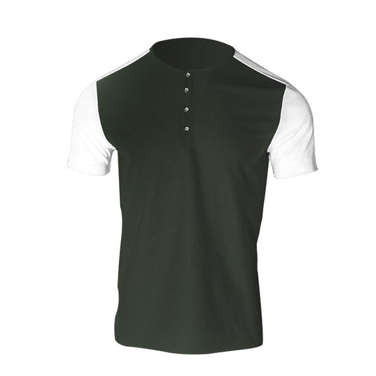 Herren nan kurzärmeliges Henleyshirt mit mittellanger Knopfleiste und Raglanärmeln EB