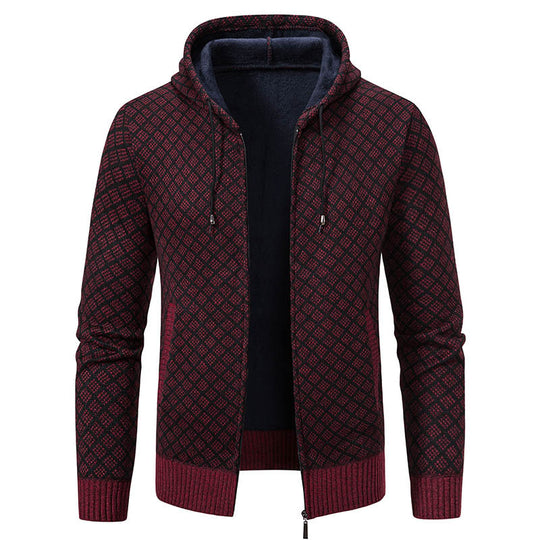 Herren stylische Jacke mit modernem Wabenmuster und Kapuze EB