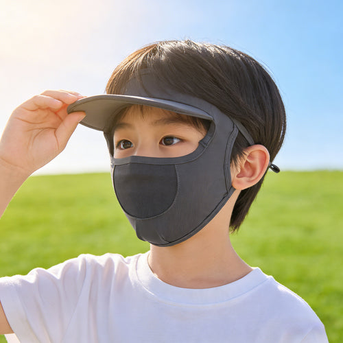 Damen nan Sonnenschutz-Visier mit integrierter atmungsaktiver Gesichtsmaske und verstellbarem Nackenzug EB