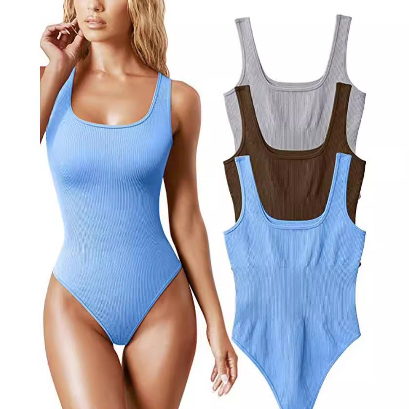 Damen Stylischer Einteiler mit Rippstruktur EB
