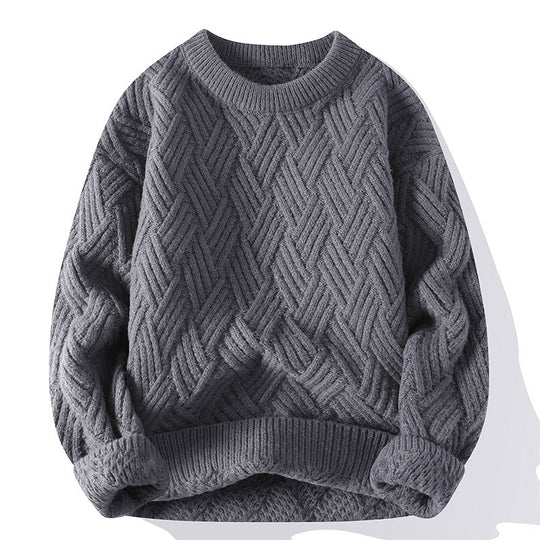 Damen nan grobgestrickter Oversize-Pullover mit Zopfmuster und elastischem Rippbund EB