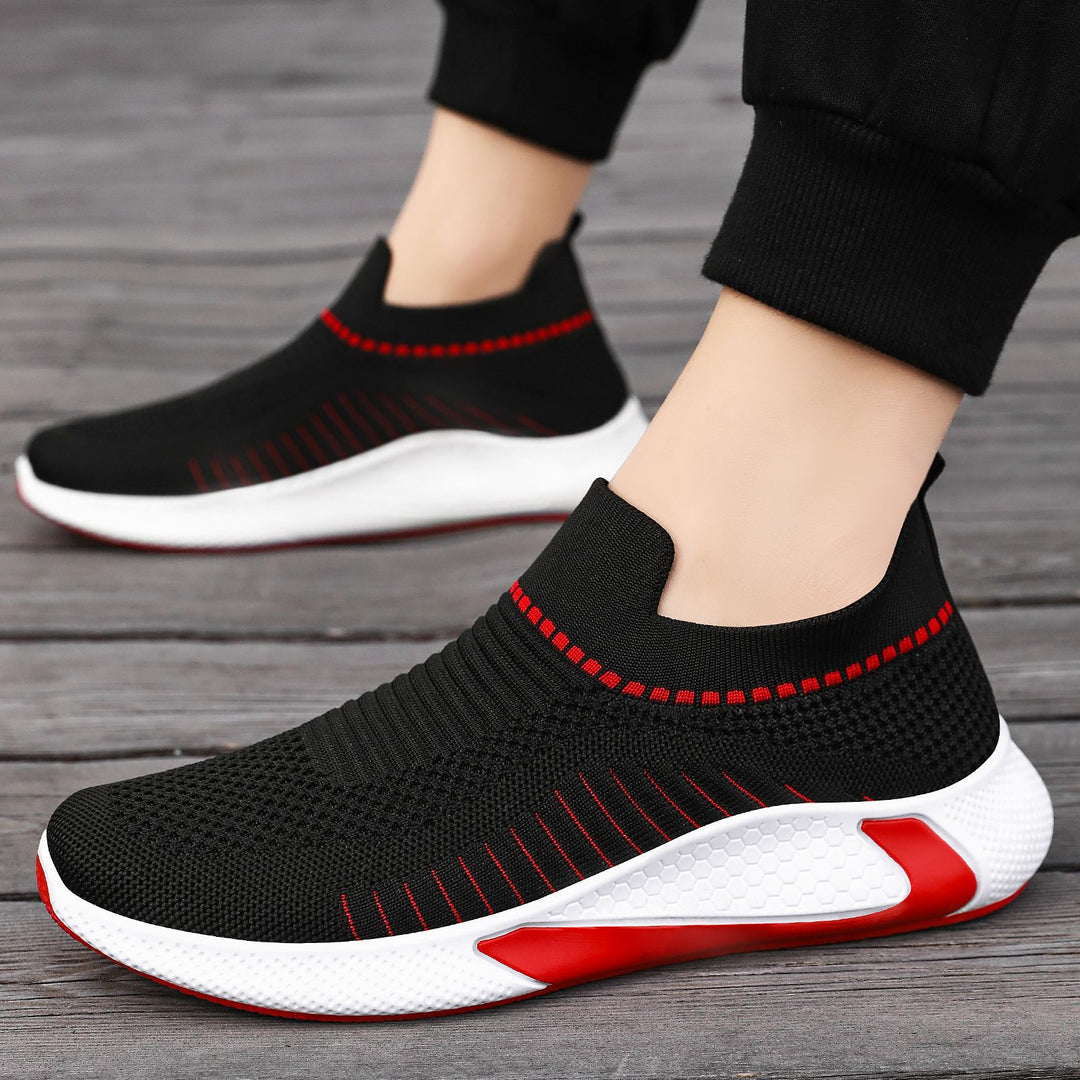 Unisex nan nahtloser Strick-Slip-On Laufschuh mit sockenähnlichem Schaft und hexagonaler Dämpfungssohle EB