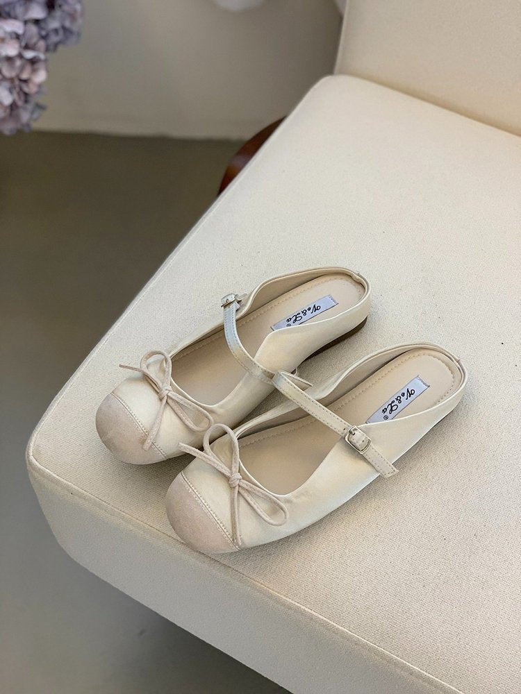 Damen Ballerinas mit modischem Riemchen und eleganter Schleifenapplikation EB