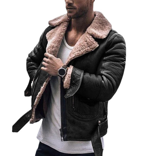 Herren Jacke mit kragenförmigem Teddyfutter EB