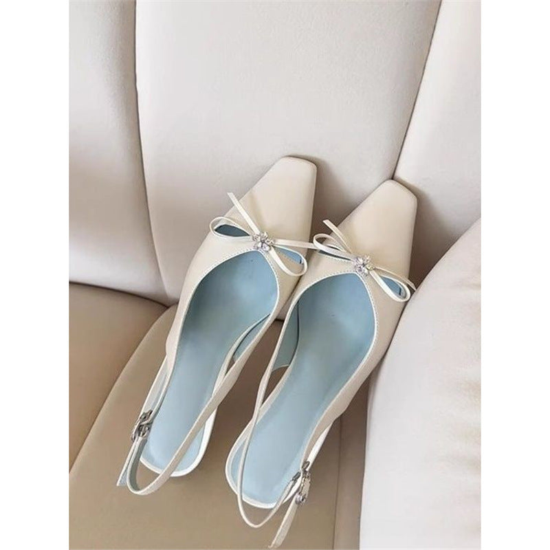 Damen Slingback-Pumps mit funkelnder Schleifenverzierung EB