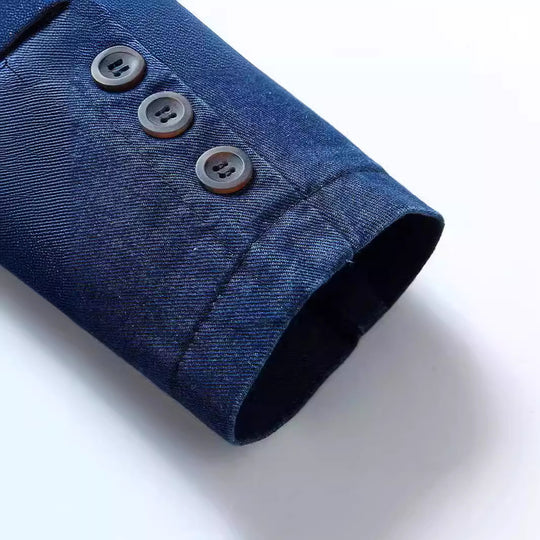Herren Jeans-Sakko im lockeren Schnitt mit Reverskragen und aufgesetzten Taschen EB