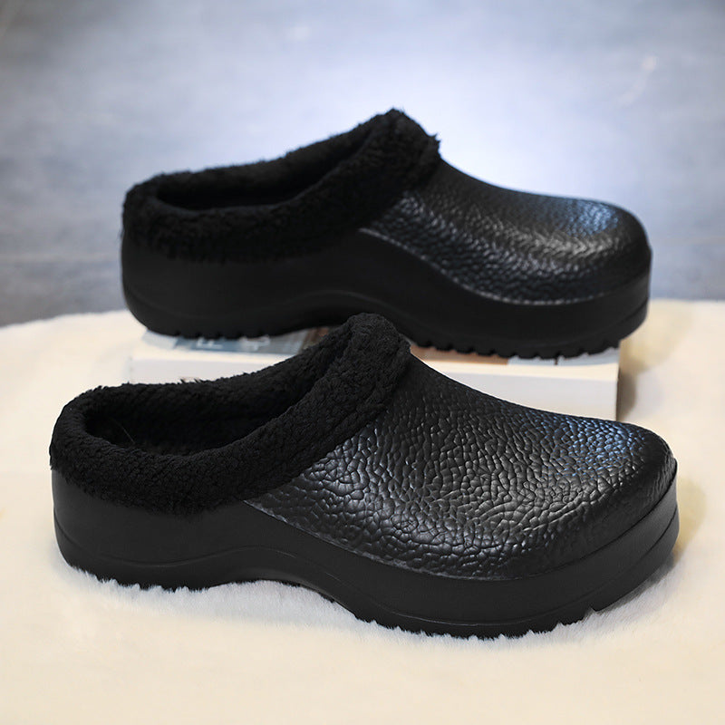 Damen Bequeme Clogs mit kuscheligem Innenfutter und rutschfester Sohle EB