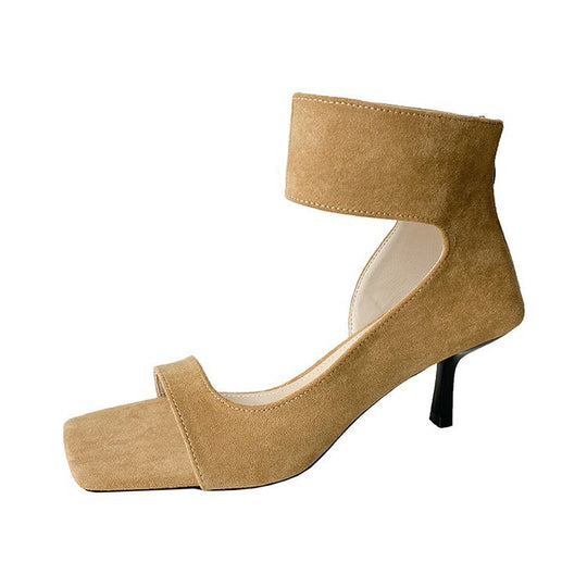 Damen elegante High Heel Sandalen mit breitem Fesselriemen EB