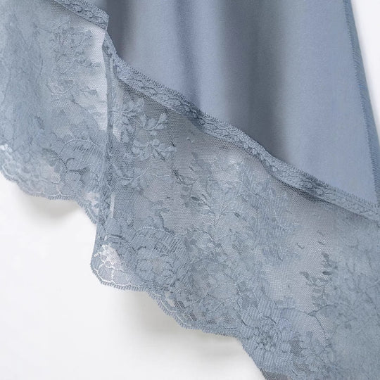 Damen eleganter Satinrock mit zarter Spitzenverzierung EB