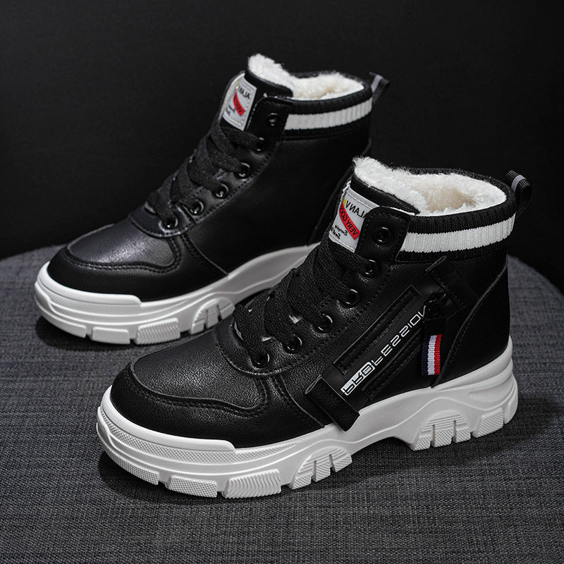 Damen modische Winterstiefel mit kuscheligem Innenfutter und robustem Profil EB