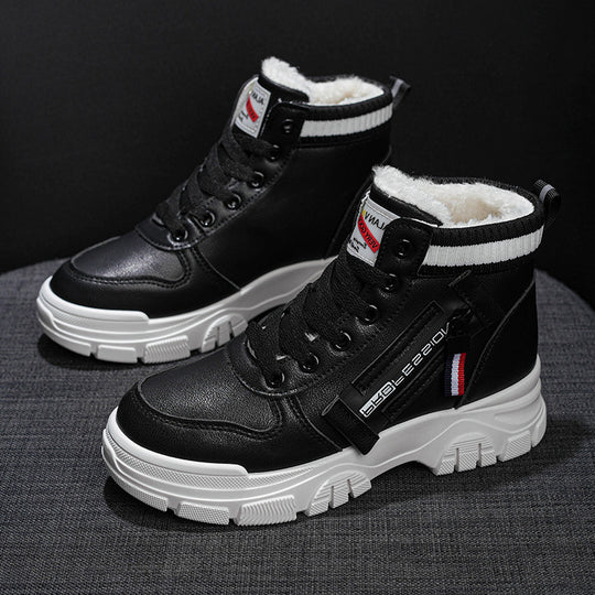 Damen modische Winterstiefel mit kuscheligem Innenfutter und robustem Profil EB
