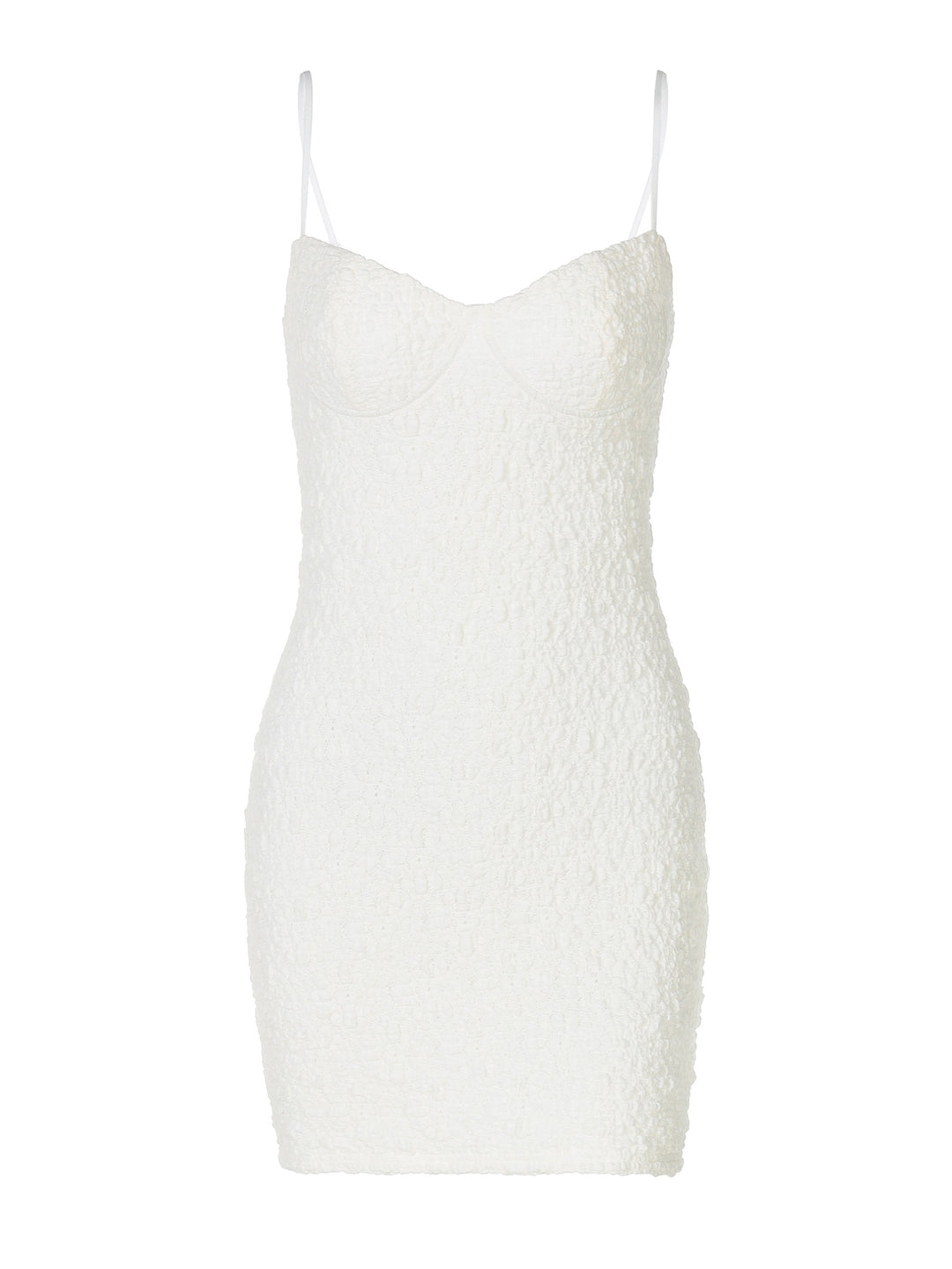 Damen Figurbetontes Minikleid mit strukturiertem Material und feinen Spagettiträgern EB