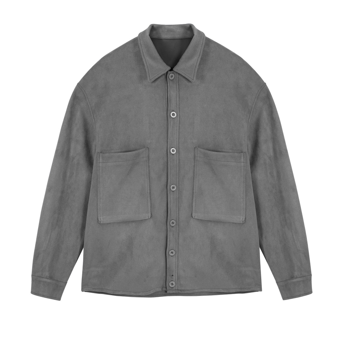 Damen lässige Overlay-Jacke mit praktischen Taschen und modernem Kragen EB