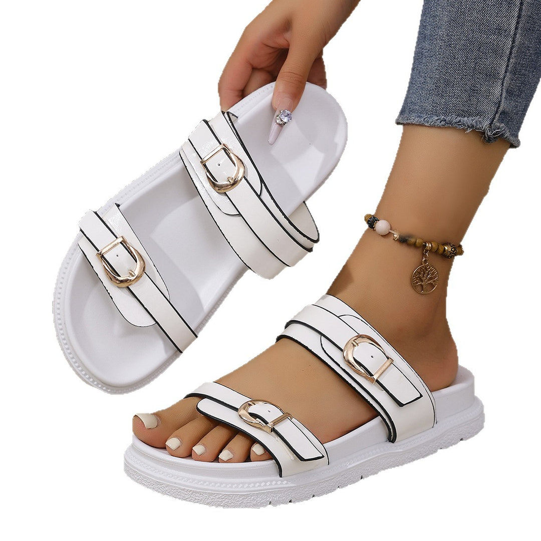 Damen Komfortable Riemensandalen mit verstellbaren Schnallen und komfortablem Fußbett EB
