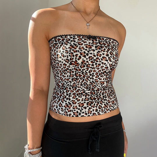Damen Bustier-Oberteil mit Leopardenmuster EB