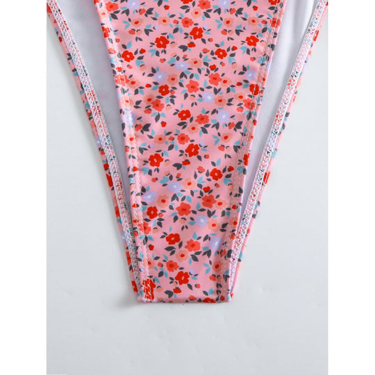 Damen Blumiger Triangel-Bikini EB