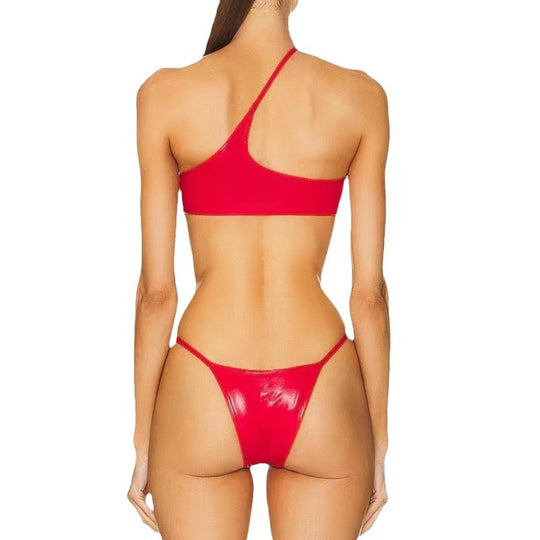 Damen asymmetrischer Bikini mit zartem Schnitt und minimalistischem Design EB
