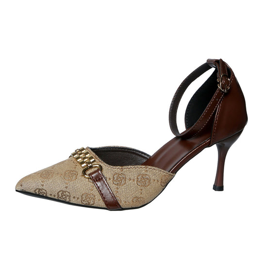 Damen Elegante High Heel Slingback-Pumps mit modischem Riemendesign und edlen Akzenten EB