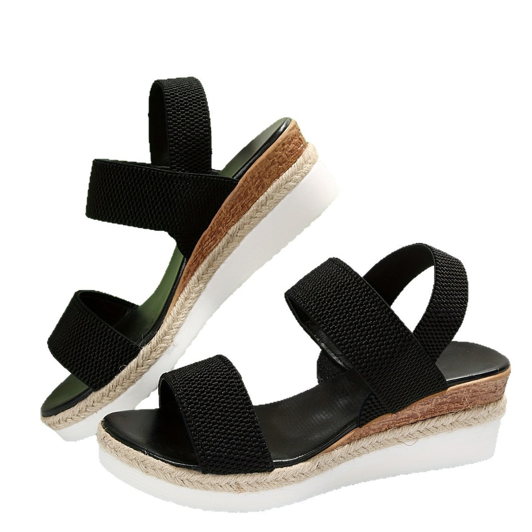 Damen Komfortable Wedge-Sandalen mit elastischen Riemen und modischem Design EB