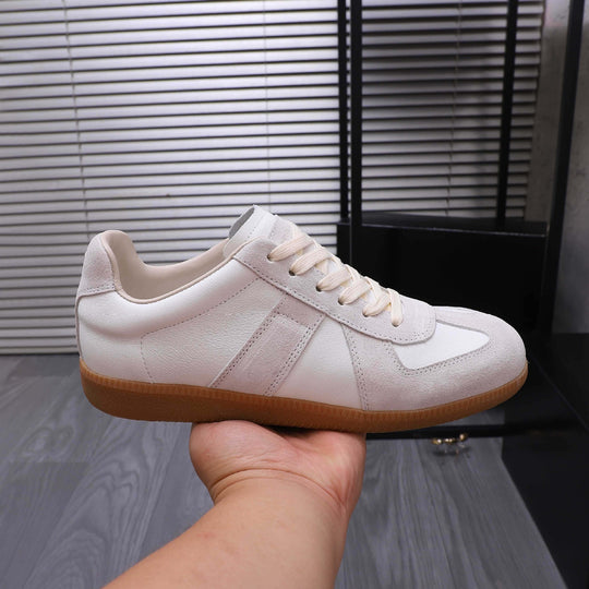 Damen Sportliche Leder Sneakers mit modischem Design und rutschfester Sohle EB