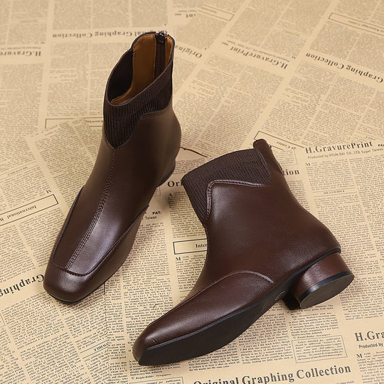 Damen elegante Chelsea-Stiefeletten mit flexiblem Stretch-Einsatz EB
