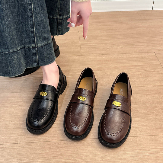 Damen Mokassins mit eleganter Schnalle und kunsthandwerklichem Design EB