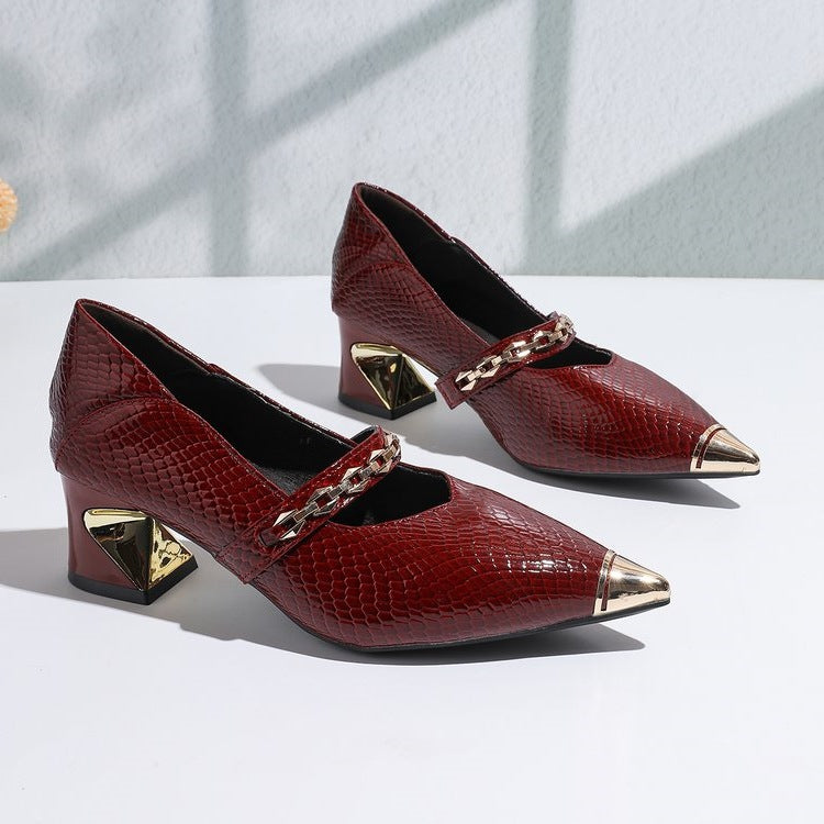 Damen elegante Slingback-Pantoletten mit modischer Kettenverzierung EB