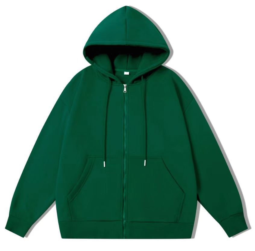 Unisex oversized Kapuzenjacke mit ausladendem Schulterschnitt, durchgehendem Reißverschluss und French-Terry EB