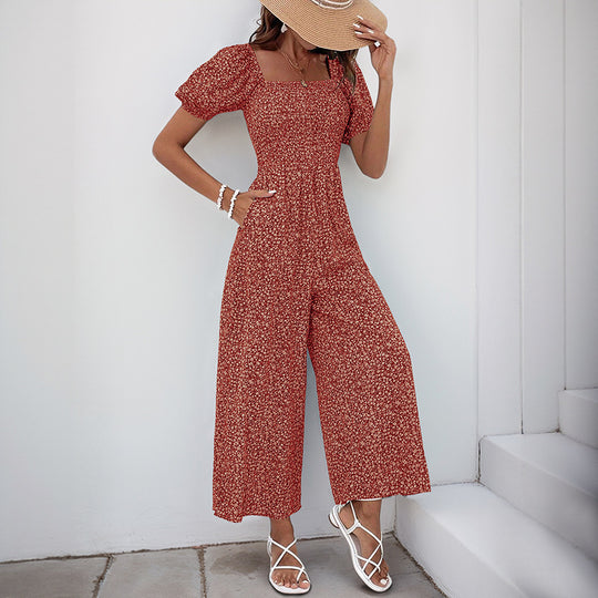 Damen Maxikleid mit Puffärmeln und seitlichem Schlitz EB