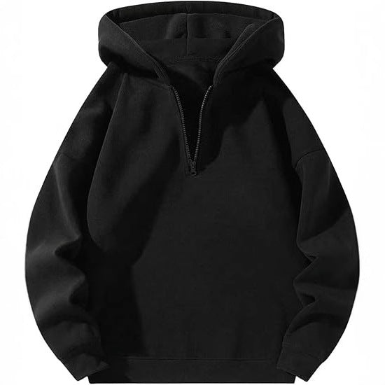 Herren sportlicher Kapuzenpullover mit halbem Reißverschluss EB