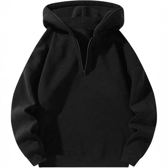 Herren sportlicher Kapuzenpullover mit halbem Reißverschluss EB
