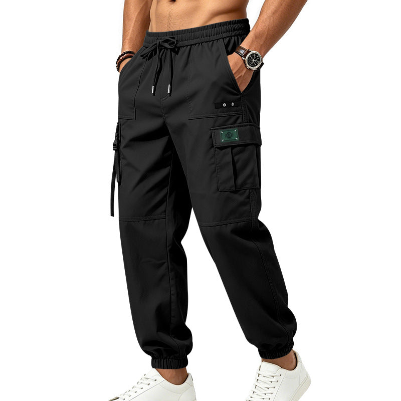 Herren Cargo-Jogginghose mit Kordelzug elastischen Bündchen und Multifach-Taschen EB