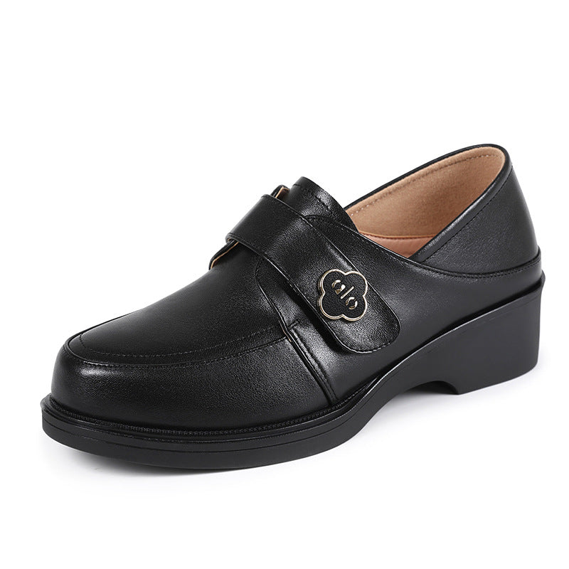 Damen Mokassins mit elegantem Riemen und dämpfendem Blockabsatz EB