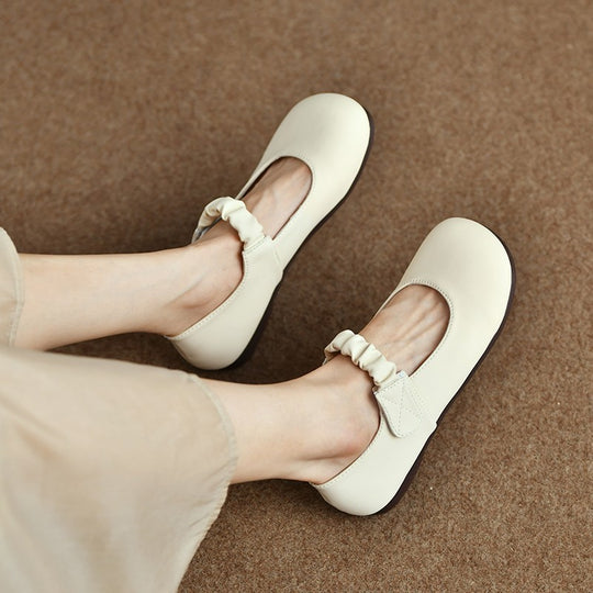 Damen elegante Ballerinas mit elastischem Riemen EB