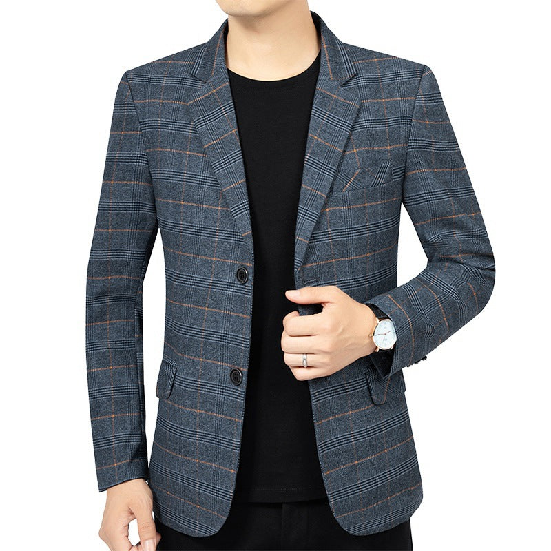 Herren Kariertes Slim-Fit Sakko EB