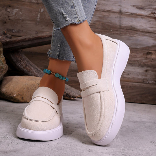 Damen Bequeme Slip-On Mokassins mit modischer Sohle EB