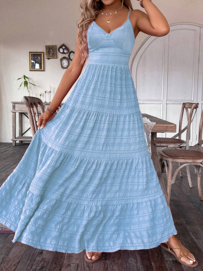 Damen Maxikleid mit femininer Silhouette und luftiger Struktur EB